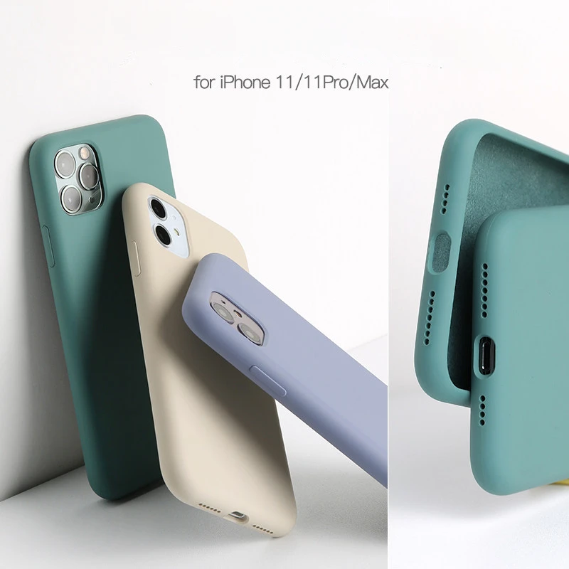 

Original Case for iPhone 11 Pro Max Case Luxury Liquid Silicone Shockproof Full Coverage Cover for iPhone 11 X XS XR 6s 7 8 Plus