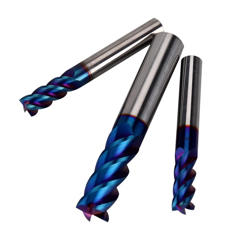 Standard length CNC milling cutter End Mills HRC65 4/2 Flute for steel