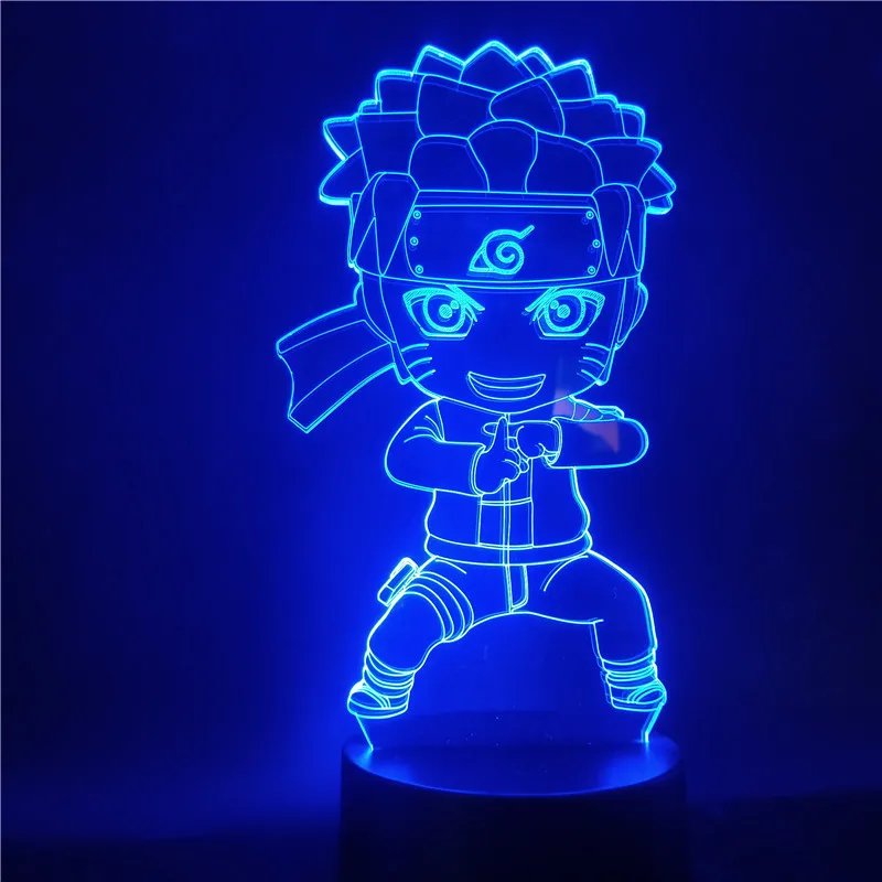 Naruto Figure Youth Uzumaki Naruto LED 3D Night Light for Children Anime 3d Light Lamp for Bedroom Home Decor Christmas Gift