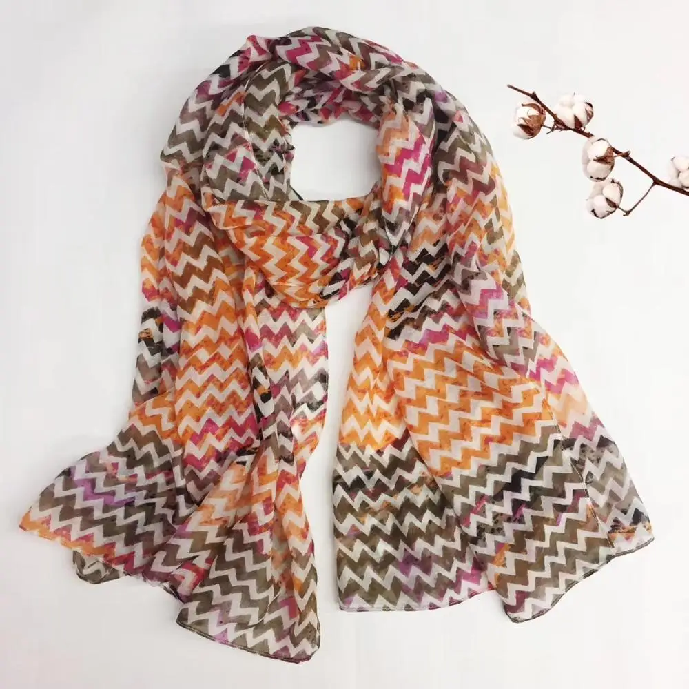 

2016 модные женские шали и шарфы с зигзагообразным принтом, Женский Цветной яркий блестящий хиджаб, 3 цвета, бесплатная доставка