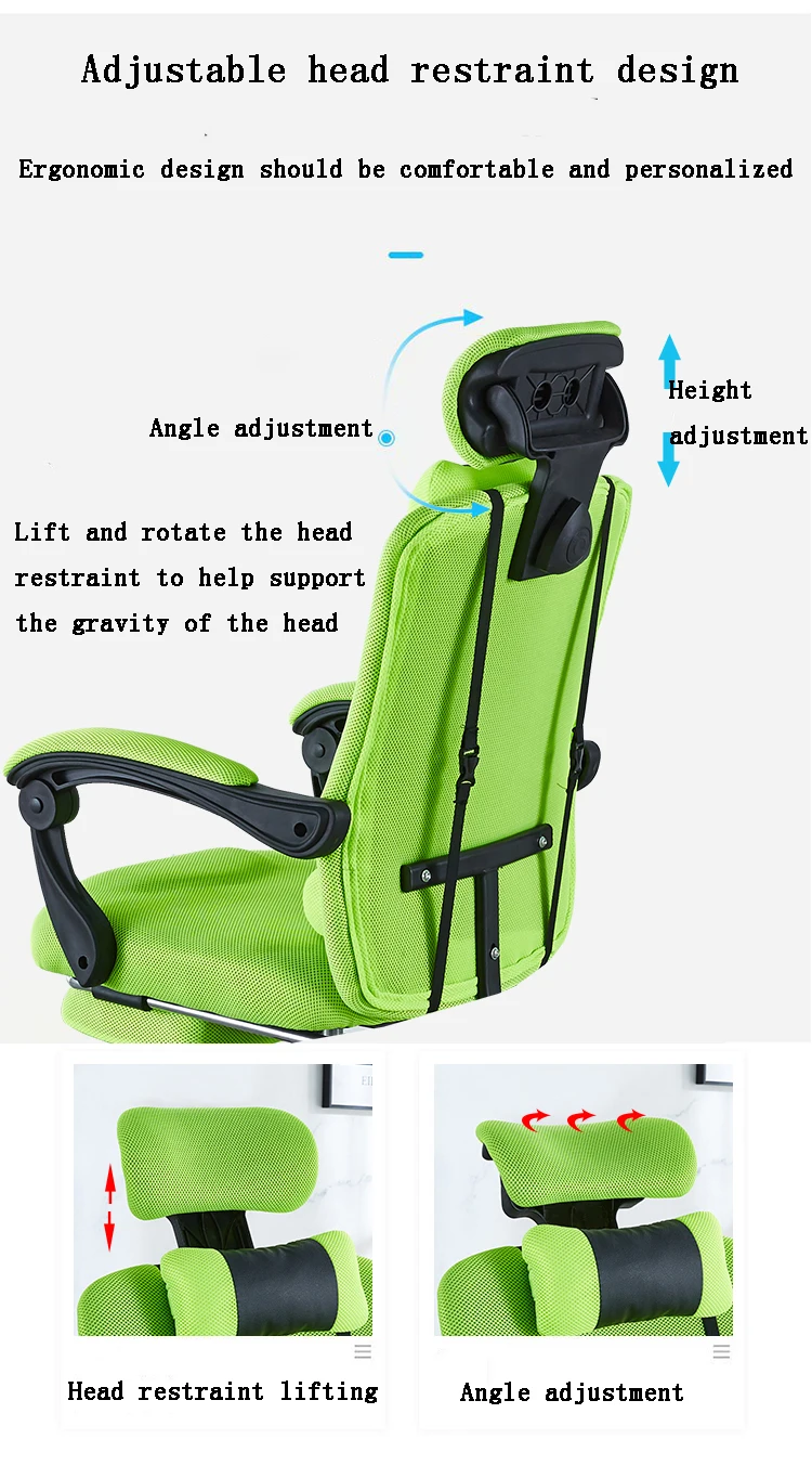 Description Picture 6 of itemComfortable Simple Footrest Office Chair Net Cloth Lifting Rotation Computer Chairs Gaming Stool Armchair Household Furniture