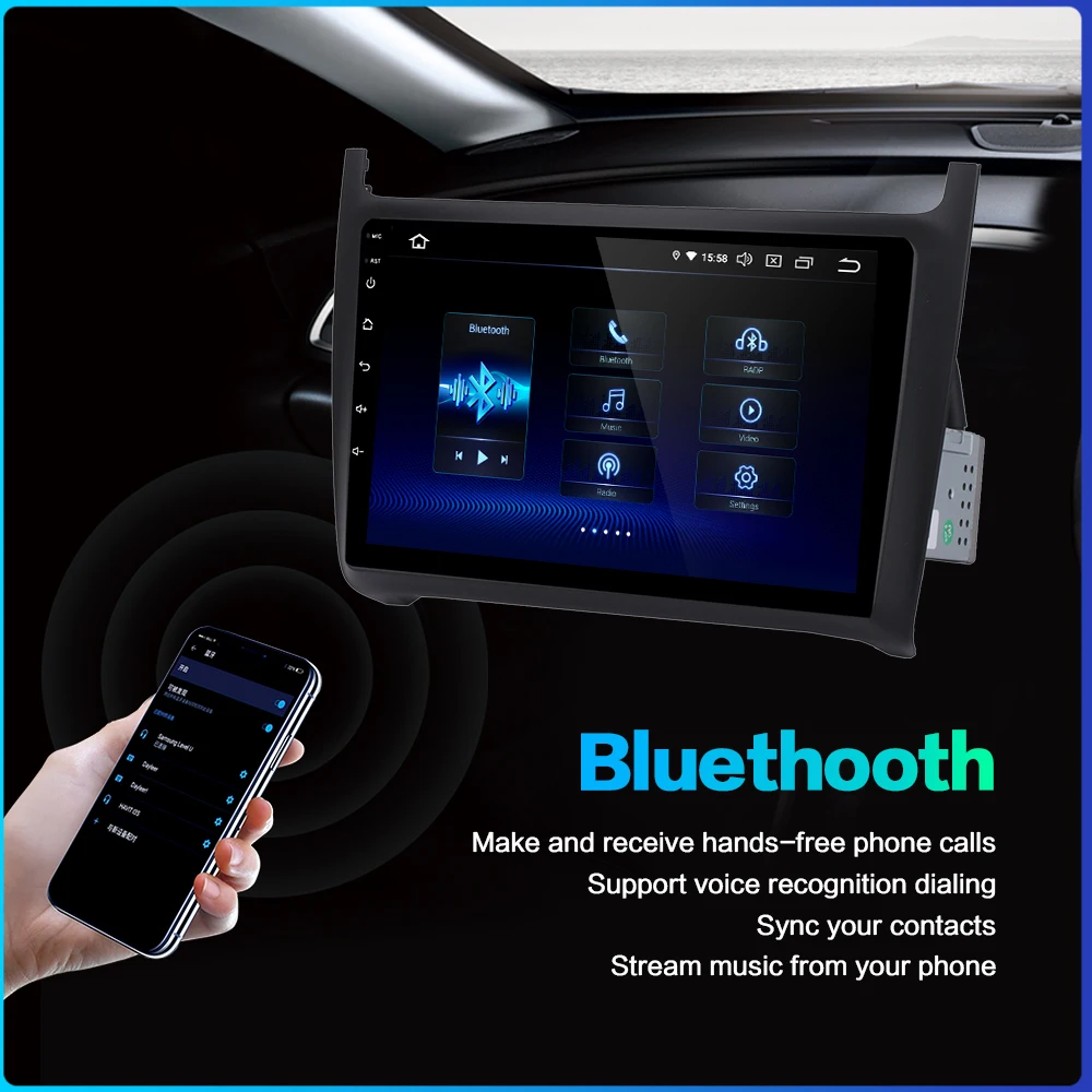 Cheap Auto Radio Car 1 Din Android 9.0 GPS for VW New Polo 2012 Bluetooth Car Stereo 4GB RAM HD Digital Multi Touch Screen 2