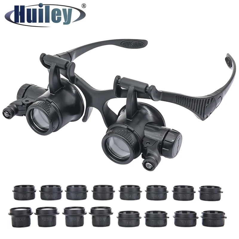 LXD Headhand Magnifier Glasses 4 Pairs of Optical Hd Lenses 10X 15X 20X 25X Repair Motherboard Clock Magnifying Glasses,with 2 Led Lights Identification Coin Calligraphy Stamp Tool LXD Headhand Magnifier Glasses 4 Pairs of Optical Hd Lenses 10X 15X 20X 25X Repair Motherboard Clock Magnifying Glasses,with 2 Led Lights Identification Coin Calligraphy Stamp Tool