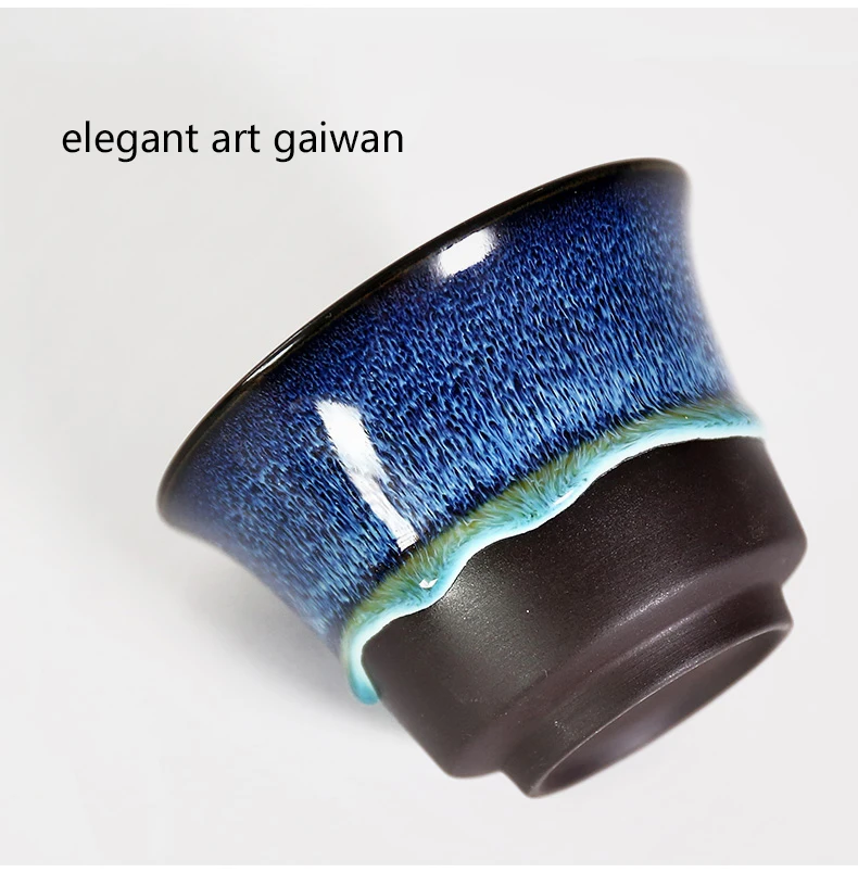 Gaiwan керамическая чайная соусница для тарелки набор крышек фиолетовая глиняная посуда для чая Посуда для напитков мастер чайная чашка винтажная чашка ручной работы чаши ремесла