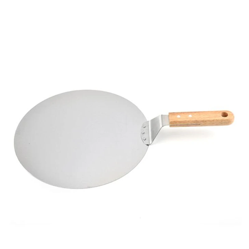 10/12 inch Stainless Steel Pizza Shovel Pizza Peels With Wooden Handle Paddle Spatula Cake Baking Tool Kitchen Accessories