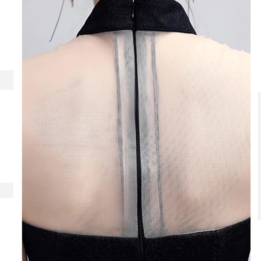 Skyyue, официальное платье, длина до пола, Русалка, Robe De Soiree, высокий воротник, полые, официальные платья, HH080, Сплит, элегантные вечерние платья