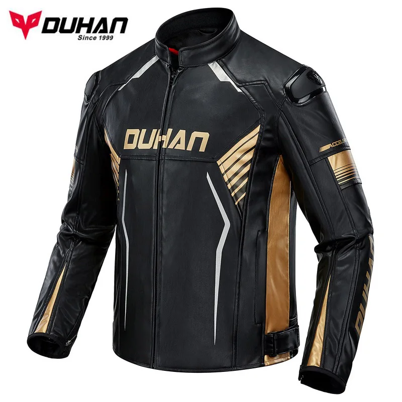 Mann Duhan Motocross Motorrad Jacke Pu Mikrofaser Leder Motorrad Jacken Windd"Wыme Paar Moto Reiten Bomber Jacke