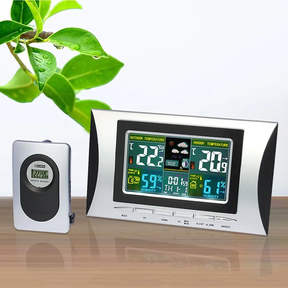 

H102G Wireless Multi-use Colorful LCD Display Digital Alarm Clock Weather Station Indoor Thermometer Weather Forecast