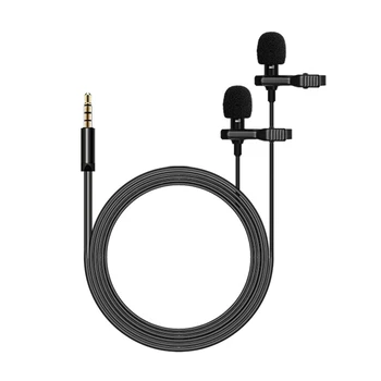 

Lavalier Lapel Microphone Clip on Microphone Shirt Collar Mic 1.5M for iPhone Huawei Sumsang YouTube Video Recording