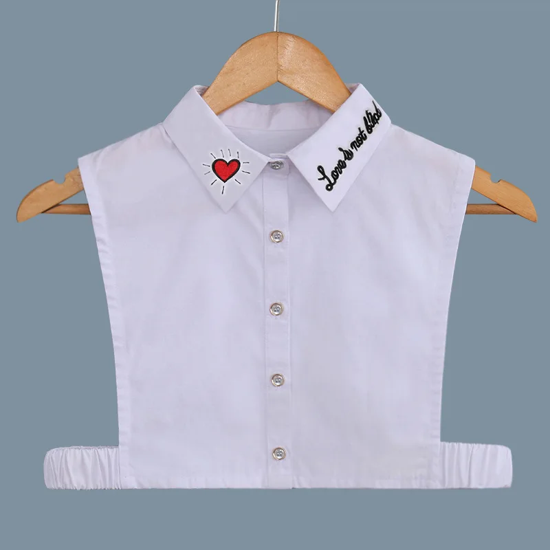 

Sweet Embroidery Fake Collar for Sweater Blouse Tops Shirt Detachable Collar Women False Collars Lapel Top Accessories