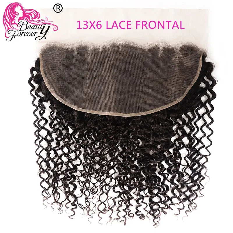

Beauty Forever 13*6 Brazilian Curly Lace Frontal 100% Remy Human Hair Free Part Natural Color 120% Density 8-18 inch