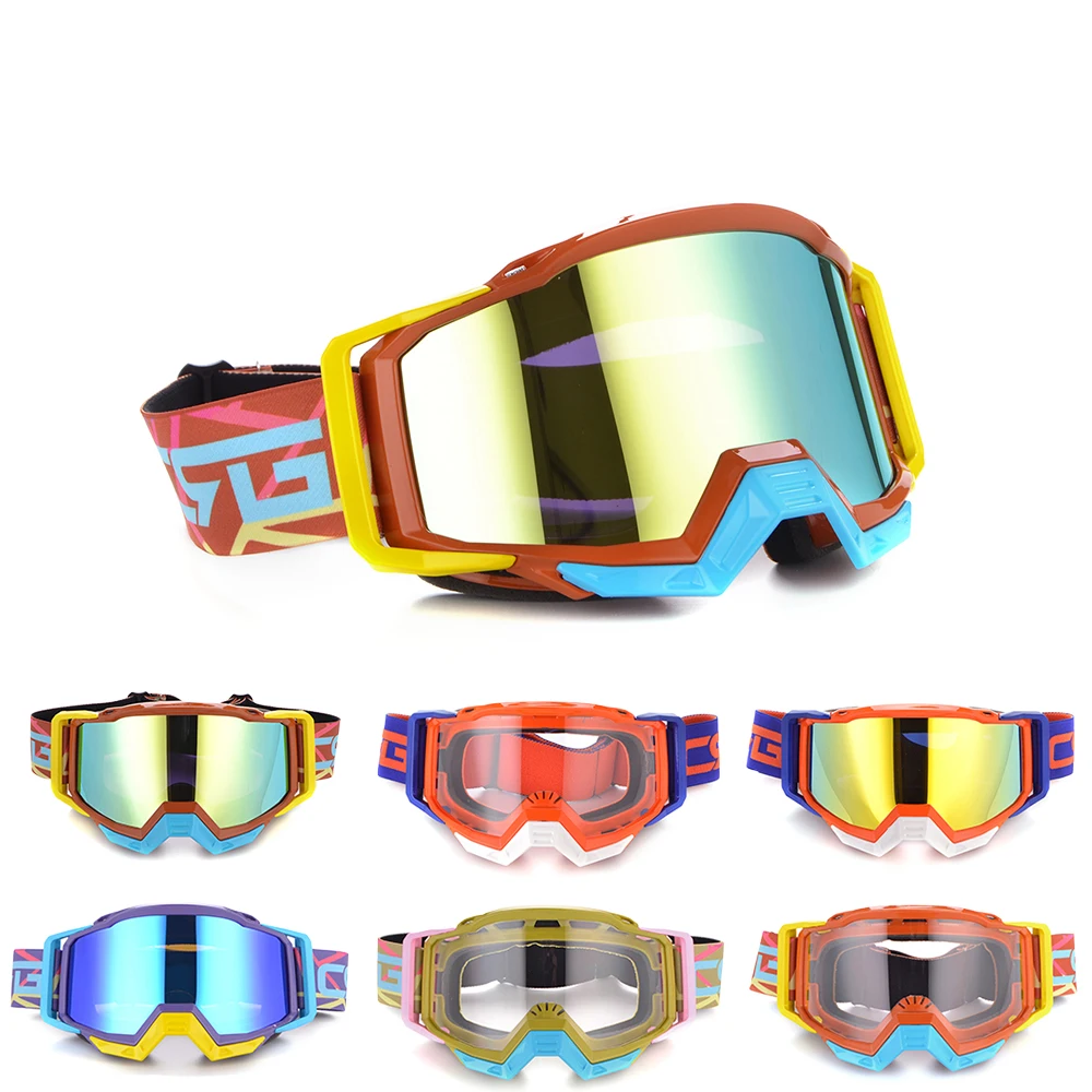 

Motorcycle Goggles Glasses Windproof Color Goggle Snowboard Ski Men Outdoor Gafas Casco Motocross ATV DustProof Racing Glasses