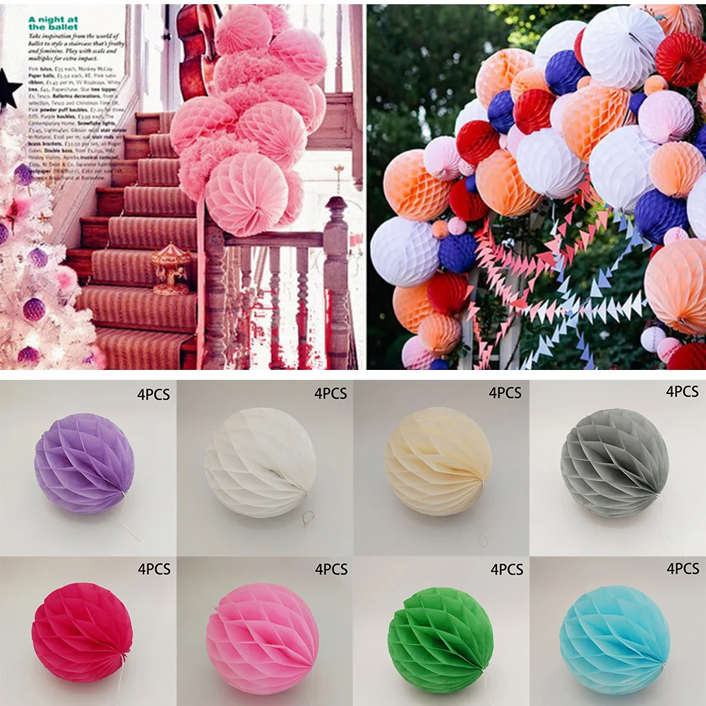 4 шт./компл. бумажный цветочный шар подвесной фонарик фонарь вентилятор для