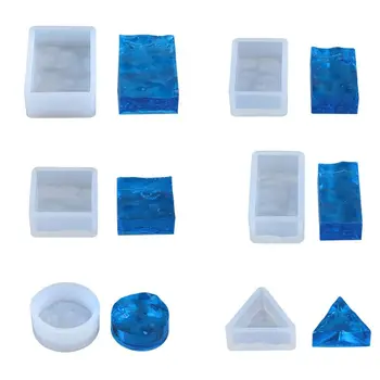 

6Pcs Sea Wave Style Resin Molds Epoxy Resin Water Ripple Pendant Silicone Molds Resin Casting Molds Jewelry Making Tools