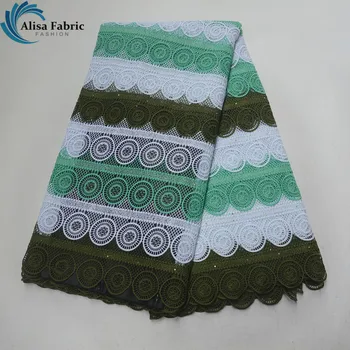 

Alisa New Design Embroidery Lace Fabric water soluble lace with stones Nigeria guipure lace Fabrics For Dress Lady Party Evening