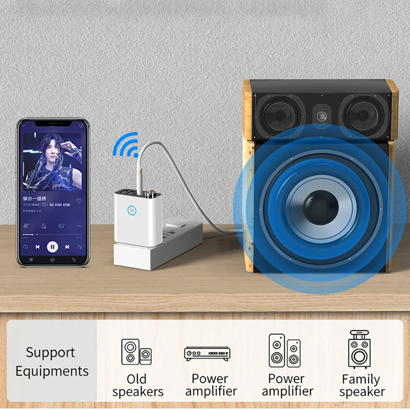 Receptor e Áudio Adaptador sem Fio 2 em 1 Usb e Controle por Aplicativo Tebe-transmissor Bluetooth Entrada 5.0 3.5mm Rca - Image 5