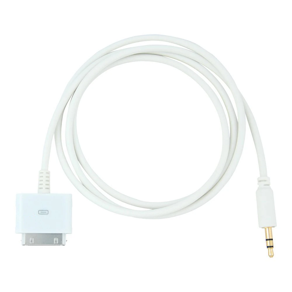 

30 Pin Dock Connector Male to 3.5mm Male Jack Car Stereo Auxiliary AUX Line Out Audio Cable Lead for Apple iPod iPhone iPad 1m
