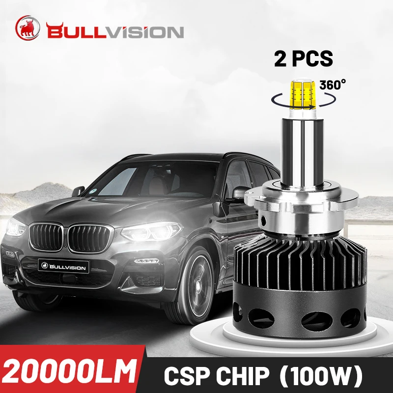 BULLVISION Led H7 H11 лампы 20000Lm D2H D4S D3S D2S D1S светодиодные фары 12V Универсальный H8 H9 H1 9005 9006 Hb3