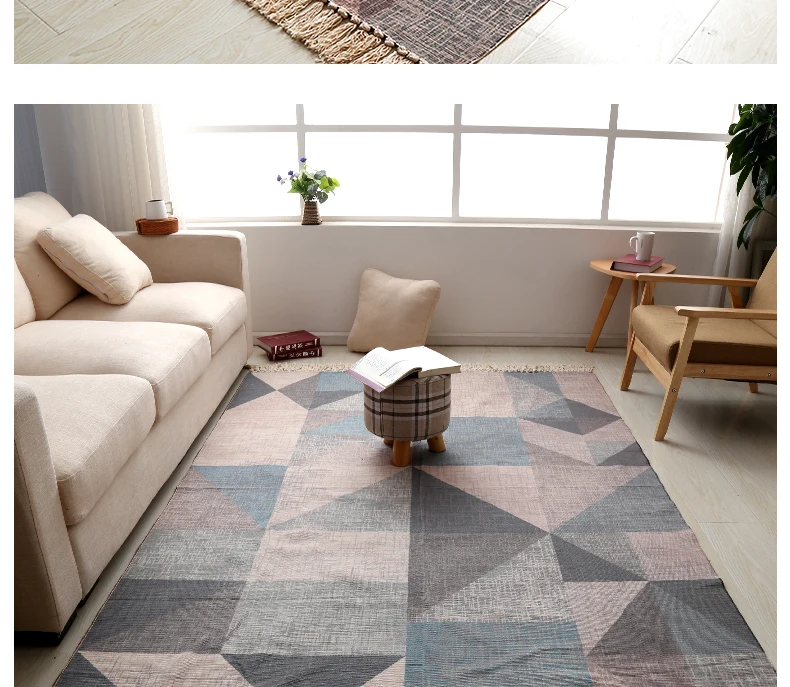 Morocco Hand Woven Living Room Carpet Geometric Blanket Home Bedroom Area Rugs Floor Sofa Coffee Table Mat Ins Nordic Carpet