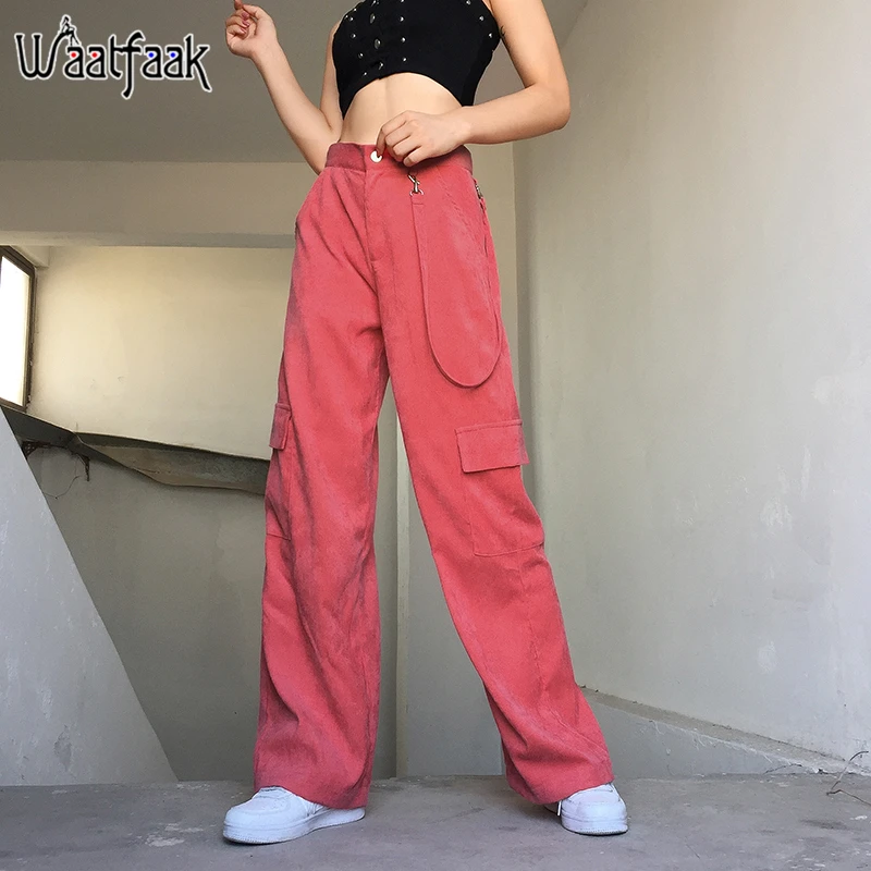 red baggy cargo pants