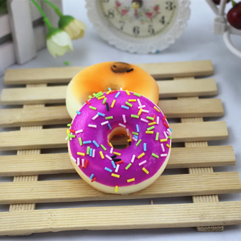 Simulation Donut Squeeze Toy Soft Colourful Doughnut Scented Slow Rising Toys childrens party decorations #A
