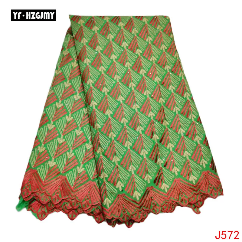 

YF HZGJMY African Swiss Voile Lace Fabric High Quality Light Green Nigeria Cotton Lace With Rhinstones Garment fabric HA572