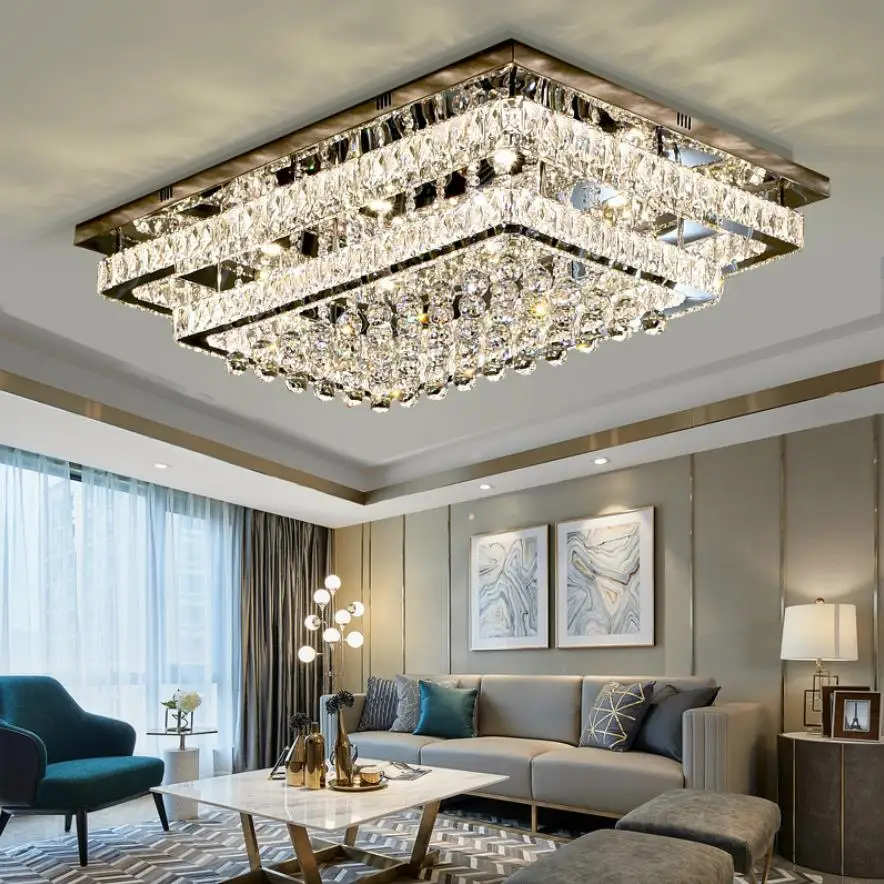 Luxury-silver-ceiling-lamp-living-room-modern-crystal-ceiling-lights ...