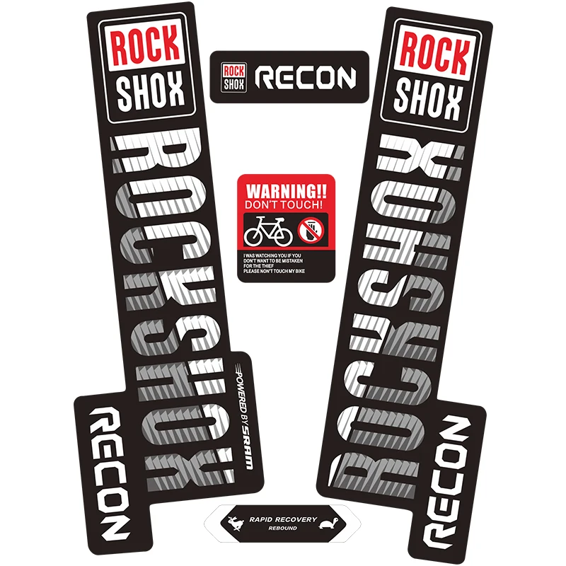 Rock Shox RECON 2014 Mountain Bike Cycling Decal Kit Sticker Adhesive White 