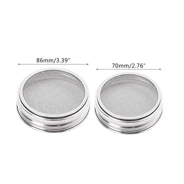 Mag Csírázó Fedelek 304 Rozsdamentes Acél Szűrőháló Fedőlapon Szűrő Széles Szájú Kőműves Edények 4Db/Készlet - Image 6
