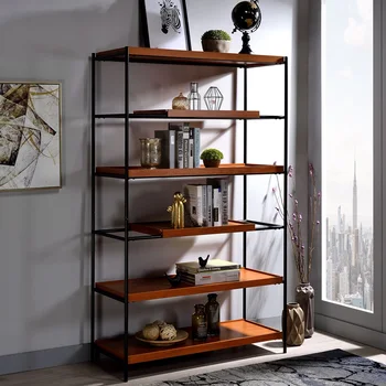 

Solid Wood Bookshelf Elegant Book Display Rack Standing Living Room Shelves Kitchen Storage Book Magazine Organizer CD Holder
