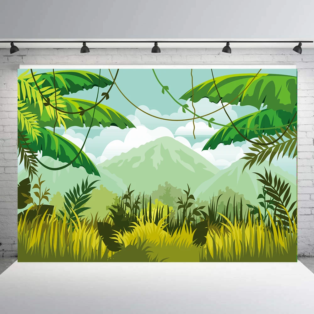 BEIPOTO Jungle Safari Backdrop for Baby Shower Photo Bckground Kids Birthday Party Decorations Forest Animal Themed Backdrops Dessert Table Banner Photography Studio Props 7x5ft B-81