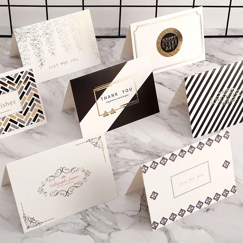 

8Pcs Gift Party Invitation Greeting Cards Thank You Just For You DIY decoration Blank Folding Card with Envelope