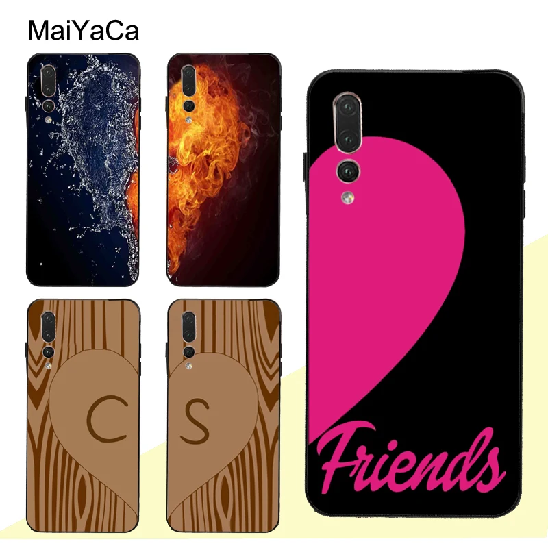 

MaiYaCa Best Friends Heart Pair Matching Case For Huawei P20 Pro P30 Honor 9 10 Lite 8X Mate 20 10 Lite Nova 3E Y9 Y7 2019