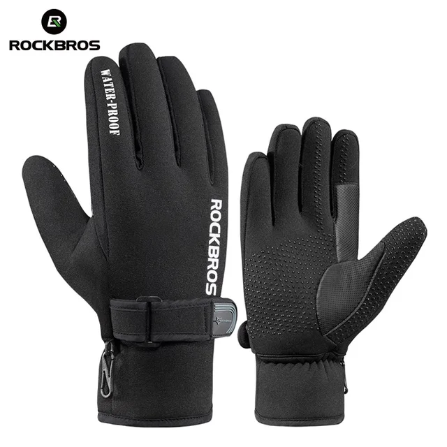 US $14.62 RockBros Winter Windproof Cycling Gloves Fleece Keep Warm Bicycle Glove Ultra-thick Silica Gel Anti