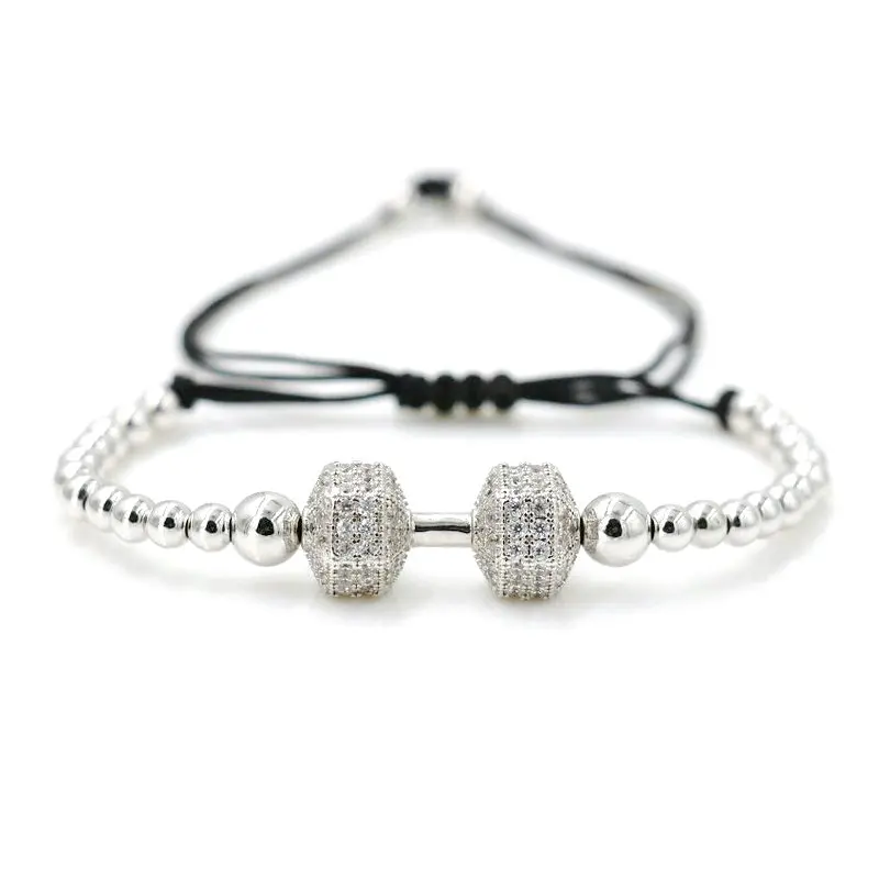 ANILLO Micro Pave CZ мужской браслет со штангой серебряный цвет любит удачу плетеный Канат для женщин Регулируемый Шарм ювелирные изделия - Окраска металла: silver