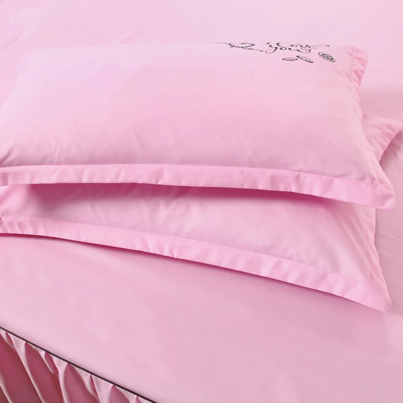 pink 2 шт., 48x74 см, сплошной цвет, хлопок, чехол для подушки, короткий стиль, с принтом, чехол для подушки, для спальни - Цвет: pink