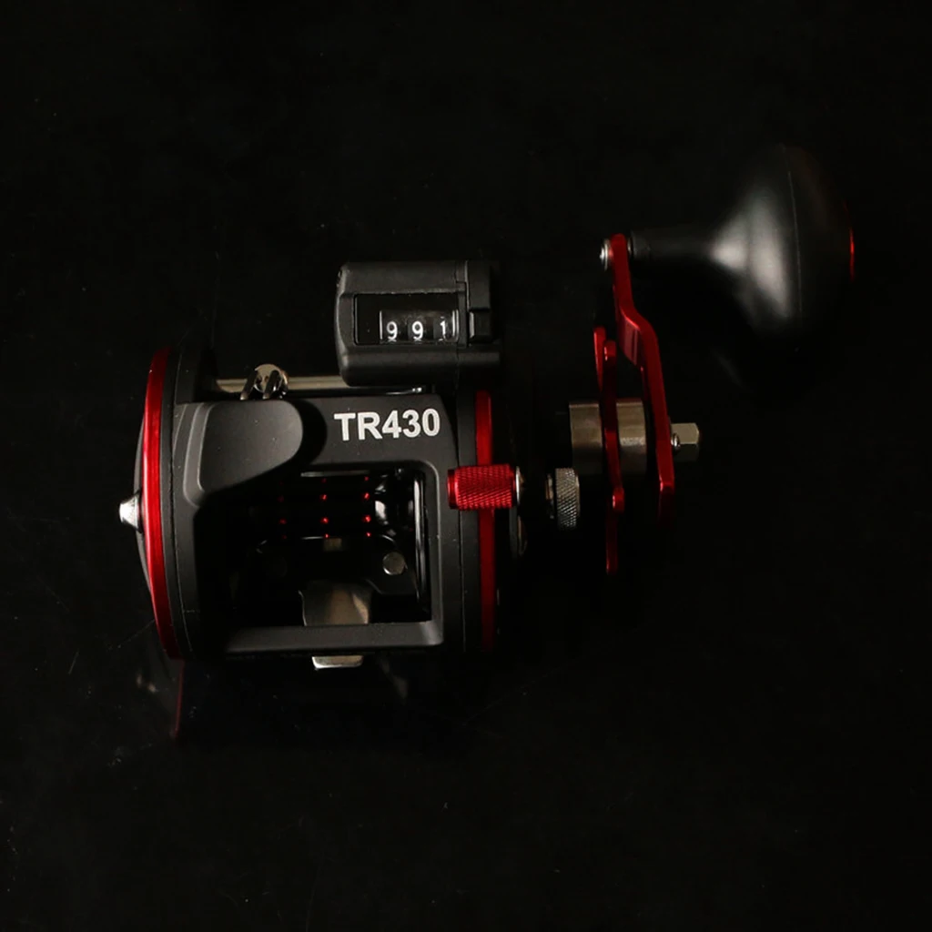 Stainless Steel Trolling Fishing Reel Counter Saltwater Sea Boat Fishing Conventional Drum Reel 12KG for Deep Sea Fishing 