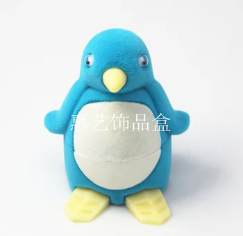 

100pcs/lot Little Flocking Penguin Jewelry Box Ring Earring Necklace Pendant Jewelry Display Rack Gift Boxes Storage Wholesale