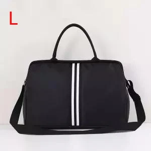 Black2 L Женская сумка для путешествий на ночь и выходные, женская сумка в полоску, большая дорожная сумка, светильник для багажа, мужские складные сумки для путешествий - Цвет: Black2 L