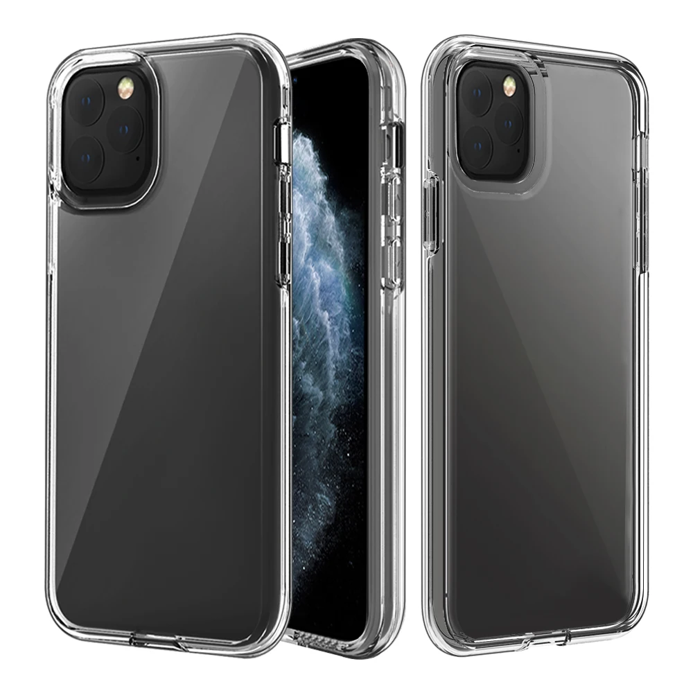Прозрачный бронированный чехол на айфон 11 Pro Xs Max XR X 6 6S 7 8 плюс двухслойный бампер