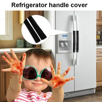 

2PCS Fridge Handle Covers Flannelette Clean Oven Appliance Besmirch Refrigerator Handle Cover Economic Dustproof Cupboard