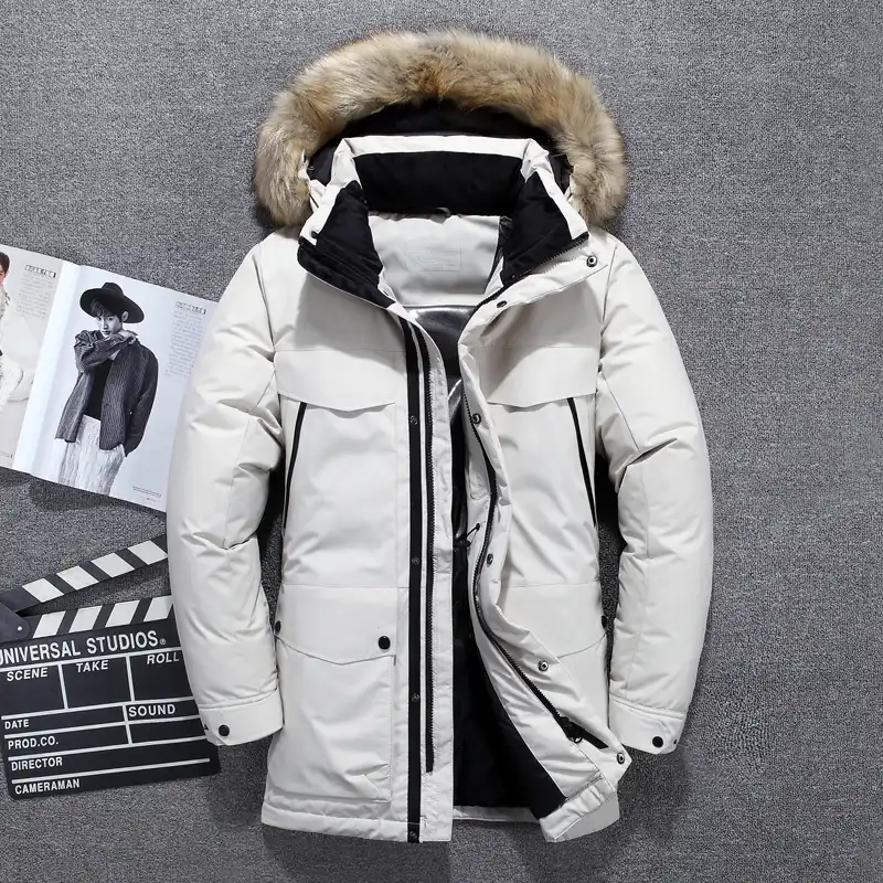 parka blanca hombre