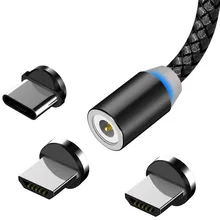 Eighfitech 360 градусов глухой Магнитный кабель для Iphone Xs Max Micro Usb Магнитный зарядный кабель для Apple Android type-C