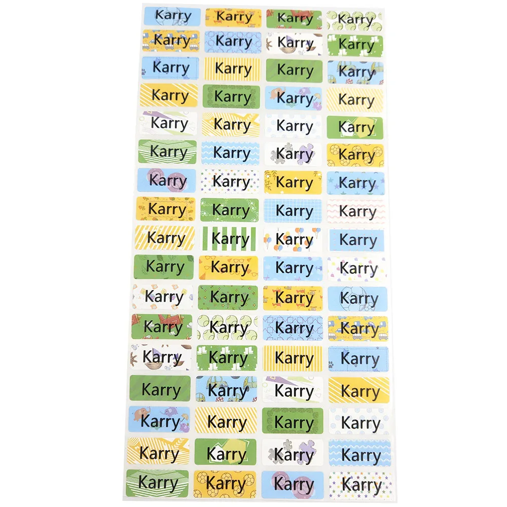 Персонализированные наклейки с именем водостойкие школьные персональные наклейки на заказ многоцелевой цветной для мальчиков Детский сад - Цвет: 100Pcs S 22x9mm