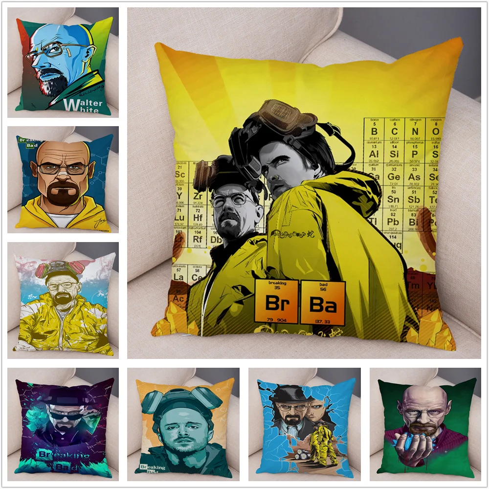 

Pop Style Breaking Bad Super Soft Short Plush Pillowcase Cartoon Cushion Cover for Sofa Home Car 45x45cm Decor Pillow Case