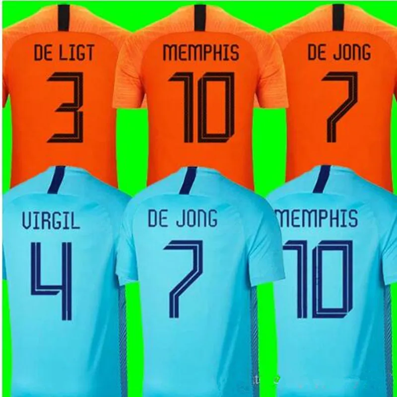 2019 футбольные майки из Нидерландов комплекты футболка DE LIGT VAN DIJK VIRGIL jersey STROOTMAN MEMPHIS