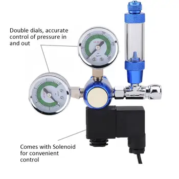 

Magnetic Solenoid Check Valve Aquarium Pressure Air 220V G5/8 Aquarium CO2 Regulator Check Valve Bubble Counter With