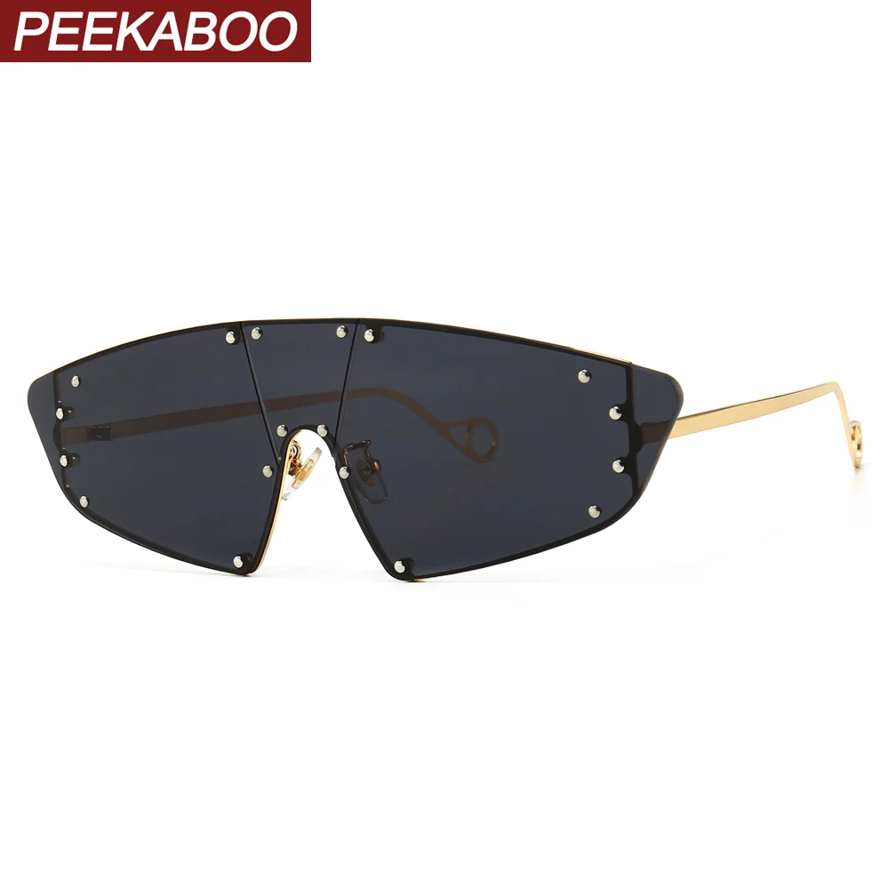 Мужские солнцезащитные очки без оправы Peekaboo цельные Винтажные Солнцезащитные
