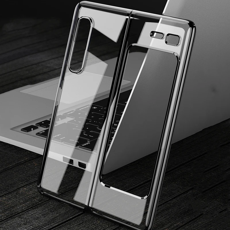 Luxury Plating transparent Hard Case For Samsung Galaxy Fold Z Fold 3 Phone Case Hard Plastic Hard Clear Cover For Galaxy Fold 1