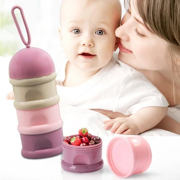 

Baby Milk Powder Formula Dispenser Food Container Kids Food Storage Snack Box Non-Spill Twist-Lock ,BPA Free 3 Compartment